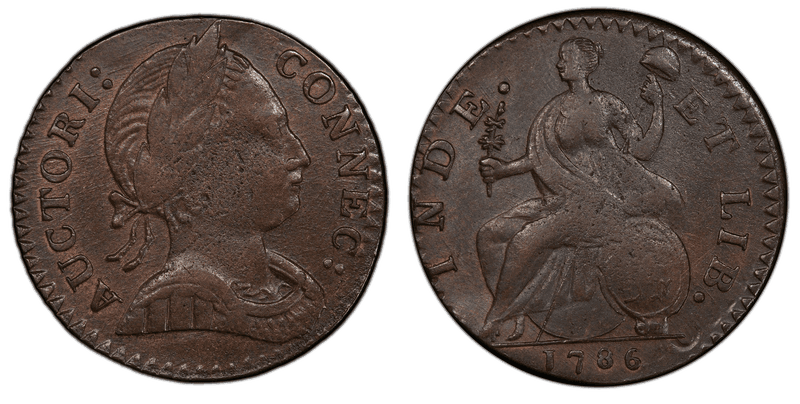 1786 CT 1/2P Large Head Right Half Penny