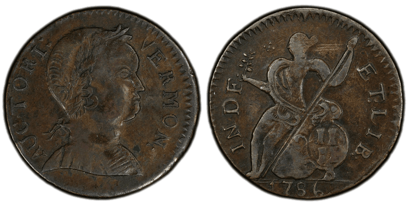1786 VT 1/2P Baby Head Half Penny