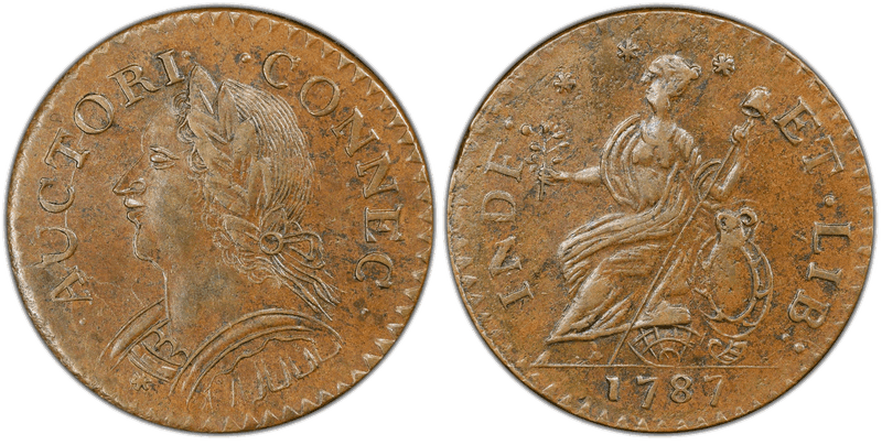 1787 CT 1/2P Laughing Head Half Penny