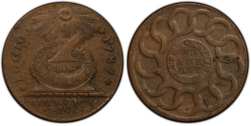 1787 Fugio Cent - 8 Pointed Stars