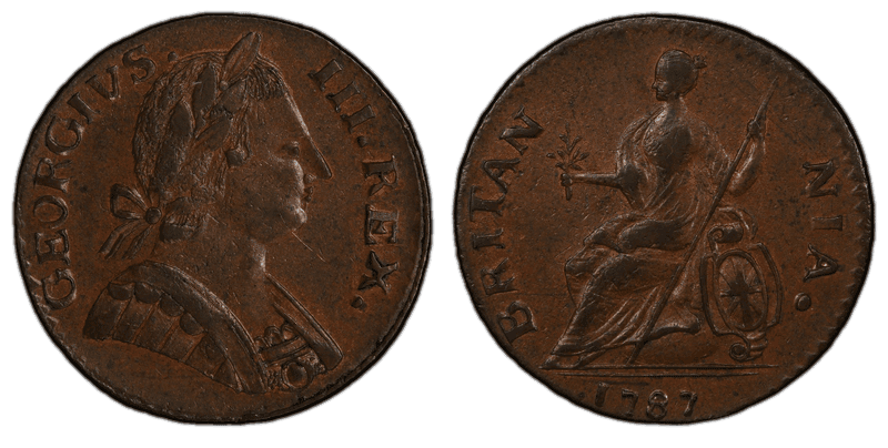 1787 1787' 1/2P Machin's Mills Half Penny