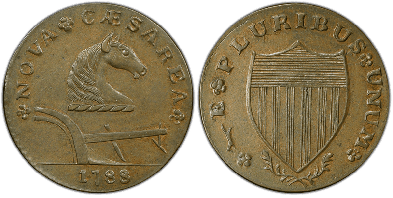 1788 NJ 1/2P Fox Before Legend Half Penny