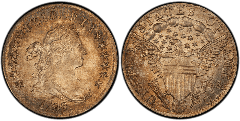 1798 Draped Bust Dime - 8/7 16 Star Reverse