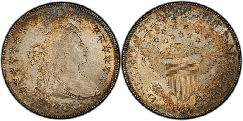 1800 Draped Bust Dollar - Wide Date, Low 8