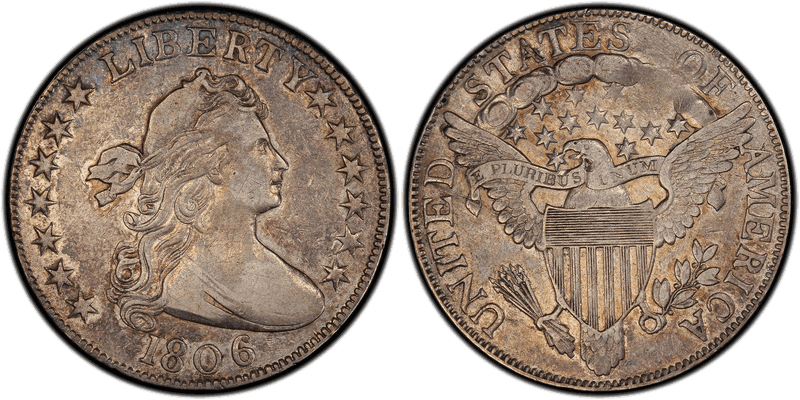 1806 Draped Bust Half Dollar - Knob 6, No Stem