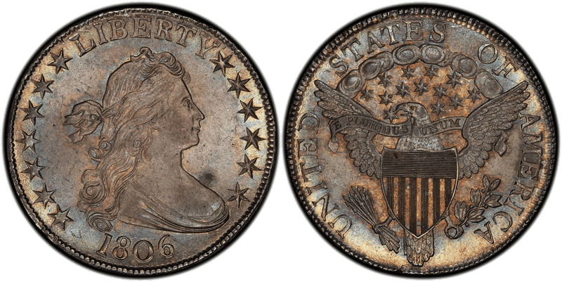 1806 Draped Bust Half Dollar - Pointed 6, No Stem