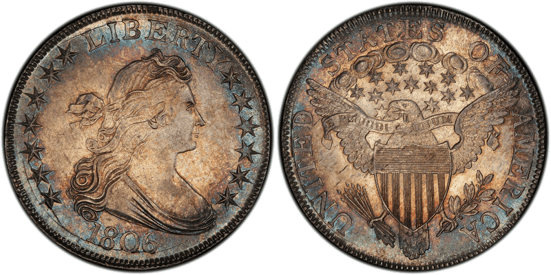1806 Draped Bust Half Dollar - Pointed 6, Stem