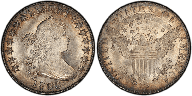 1806 Draped Bust Half Dollar - 6/5 Large Stars