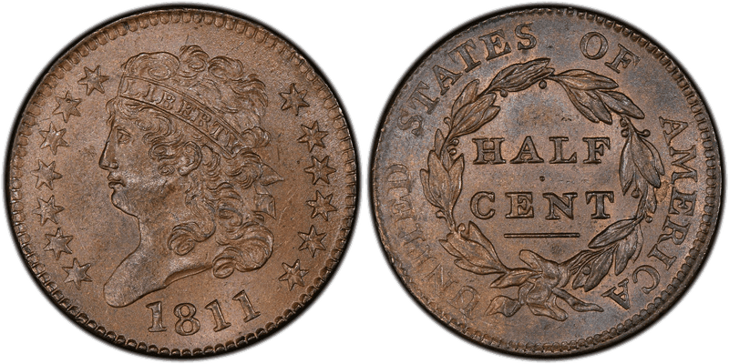 1811 Classic Head Half Cent - Close Date