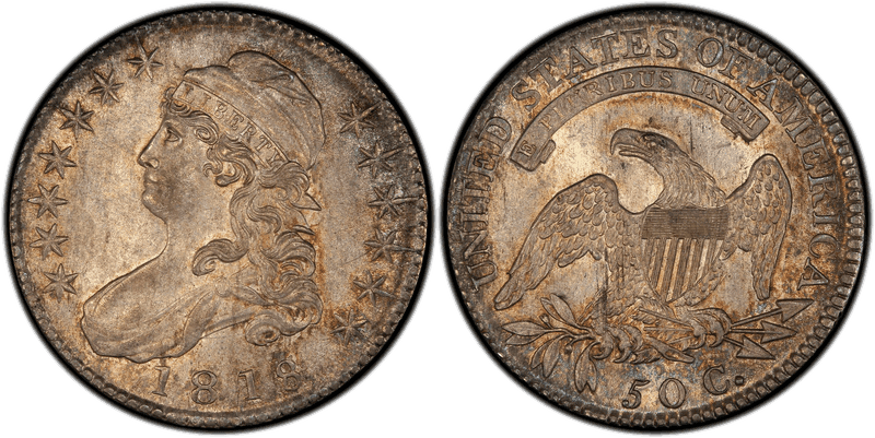 1818 Capped Bust Half Dollar - 8/7 Large 8