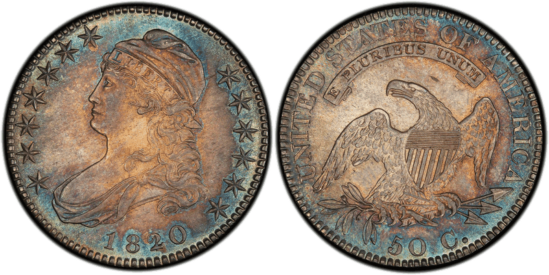 1820 Capped Bust Half Dollar - 20/19 Square Base 2