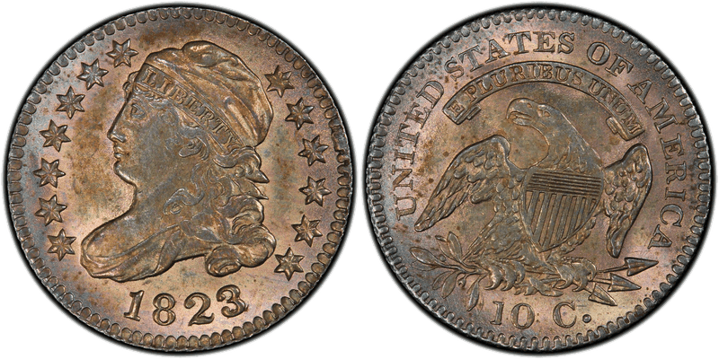 1823 Capped Bust Dime - 3/2 Small Es