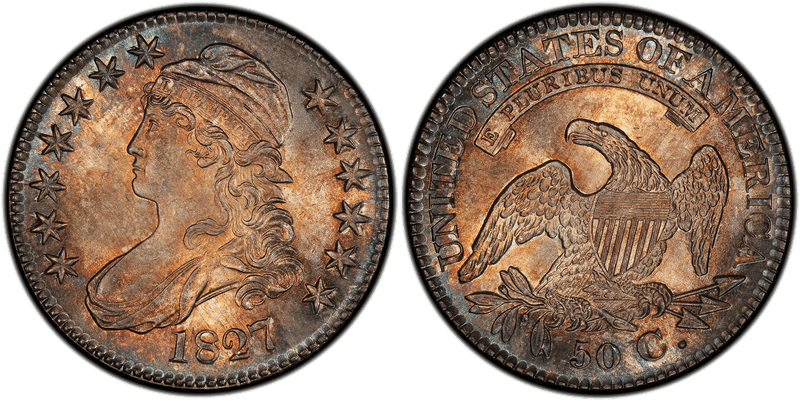 1827 Capped Bust Half Dollar - Square Base 2