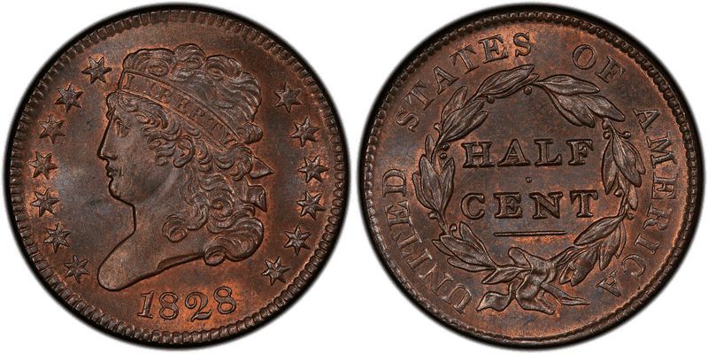 1828 Classic Head Half Cent - 13 Stars