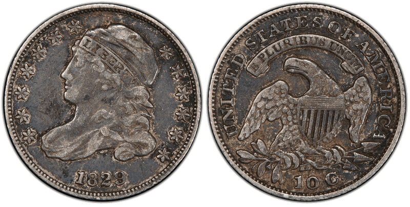 1829 Capped Bust Dime - Curl Base 2