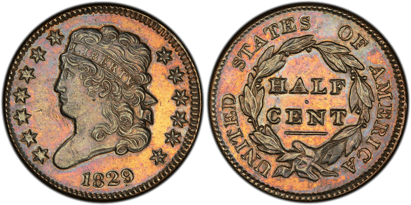 1829 Classic Head Half Cent