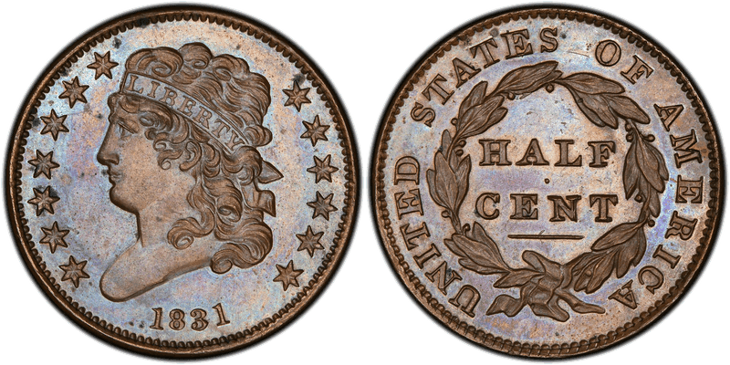 1831 Proof Classic Head Half Cent - Original