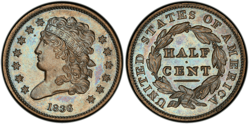 1836 Proof Classic Head Half Cent - Original