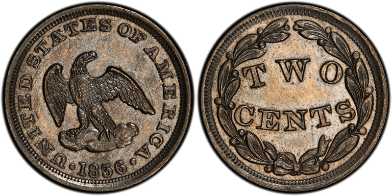 1836 Proof Two Cent Pattern - J-53