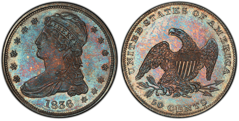 1836 Proof Capped Bust Half Dollar - Reeded Edge