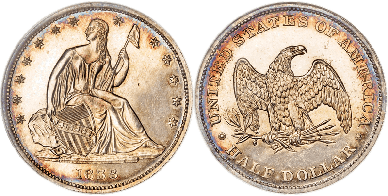 1838 Proof Half Dollar Pattern - J-76a, Restrike