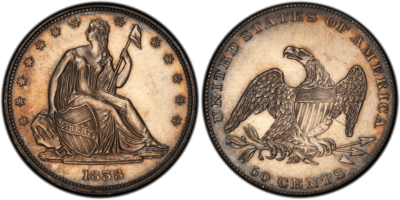 1838 Proof Half Dollar Pattern - J-82, Original