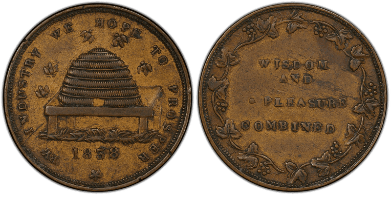 (1838) Brass Token HT-83, Beehive