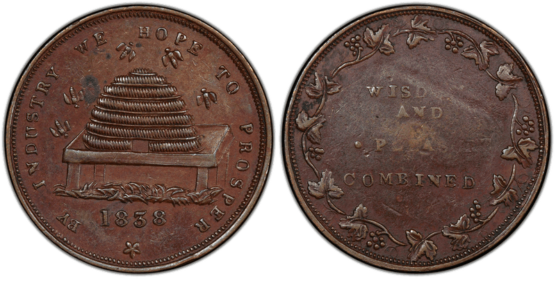 (1838) Copper Token HT-83A, Beehive