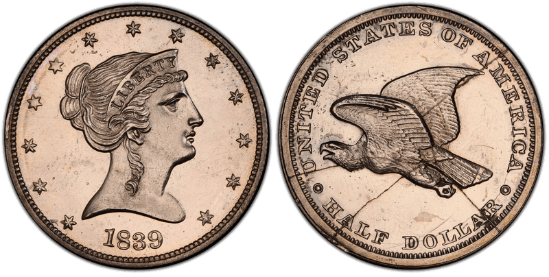 1839 Proof Half Dollar Pattern - J-91, Restrike