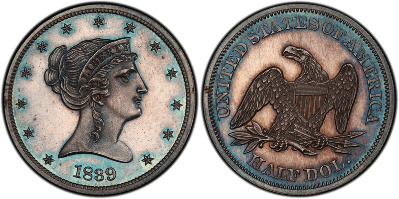 1839 Proof Half Dollar Pattern - J-97, Restrike