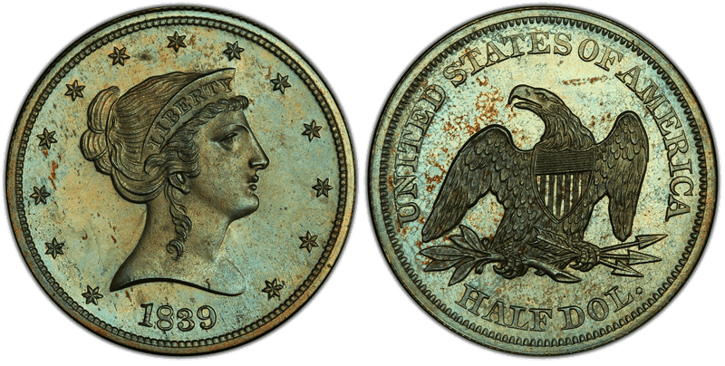 1839 Proof Half Dollar Pattern - J-98, Restrike