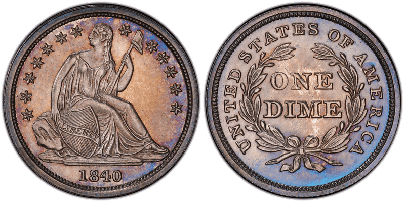 1840 Proof Seated Liberty Dime - No Drapery
