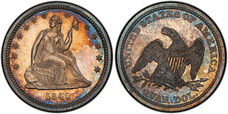 1840 Proof Seated Liberty Quarter