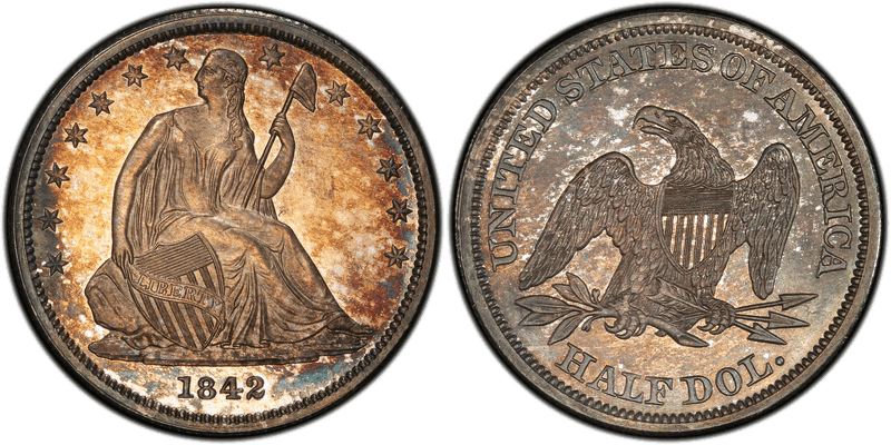 1842 Proof Seated Liberty Half Dollar - Small Date