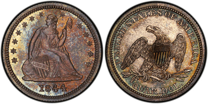 1844 Proof Seated Liberty Quarter