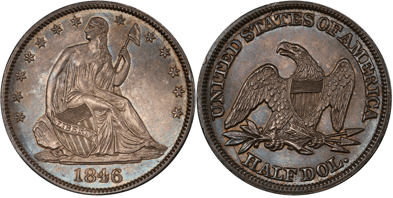 1846 Seated Liberty Half Dollar - Medium Date