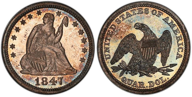 1847 Proof Seated Liberty Quarter