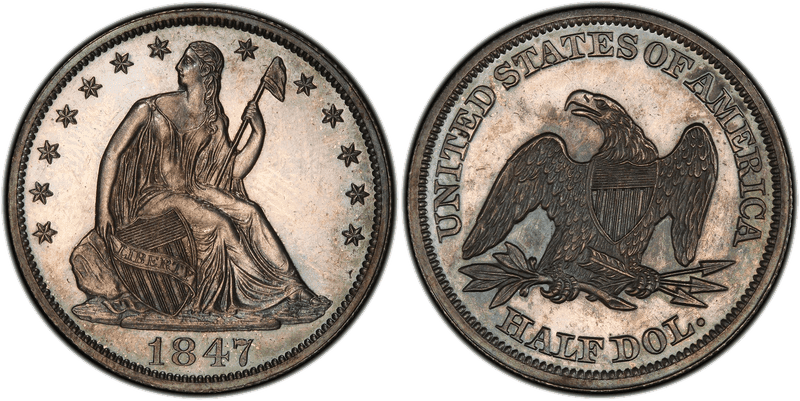 1847 Proof Seated Liberty Half Dollar