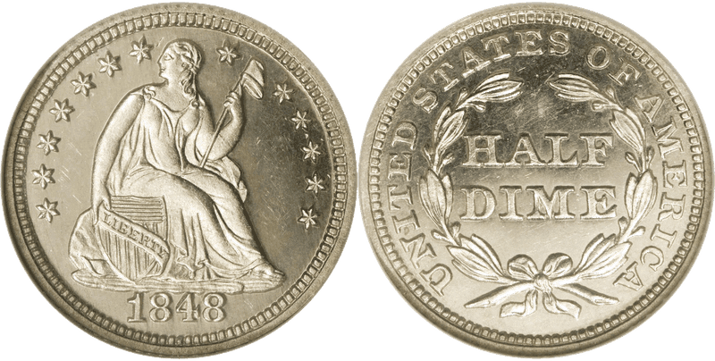 1848 Proof Seated Liberty Half Dime