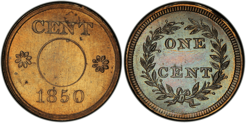 1850 Proof Cent Pattern - J-124e