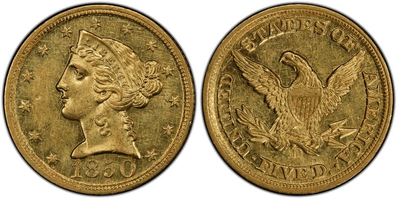 1850 (D) Liberty Head Half Eagle