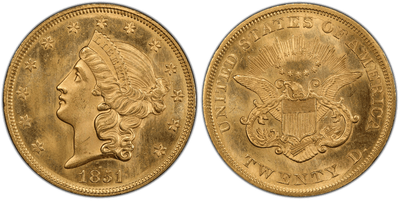 1851 Liberty Head Double Eagle