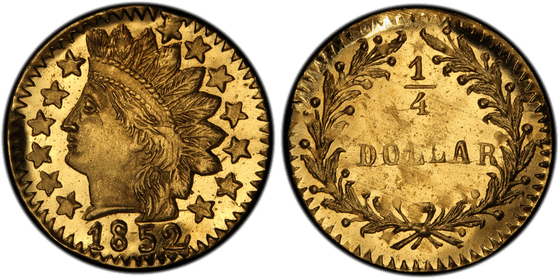 1852 Gold Quarter - BG-891