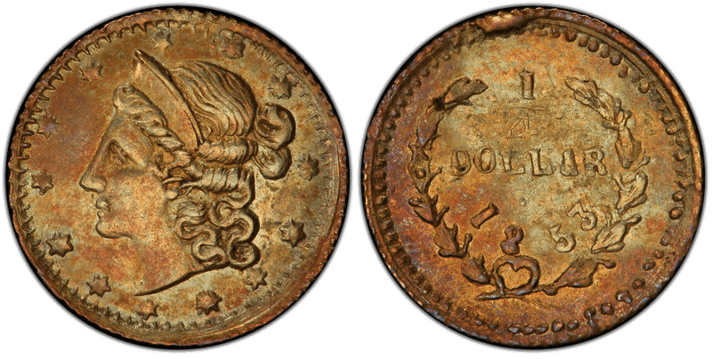 1853 Gold Quarter - BG-215