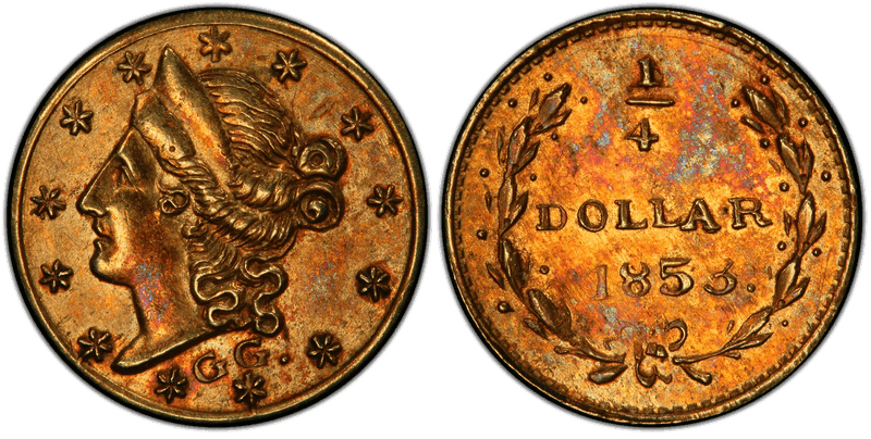 1853 Gold Quarter - BG-219