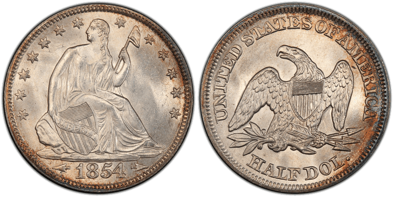 1854 Seated Liberty Half Dollar
