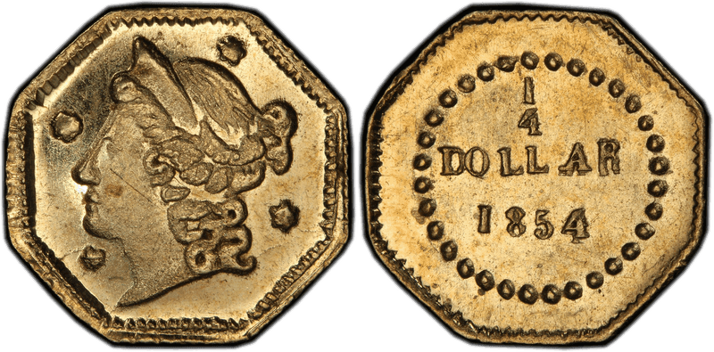 1854 Gold Quarter - BG-104