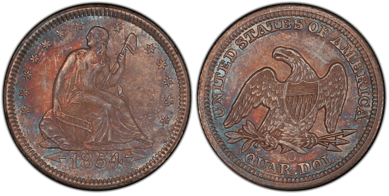 1854 (O) Seated Liberty Quarter
