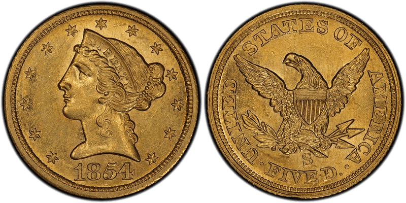 1854 (S) Liberty Head Half Eagle