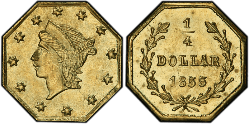 1855 Gold Quarter - BG-110